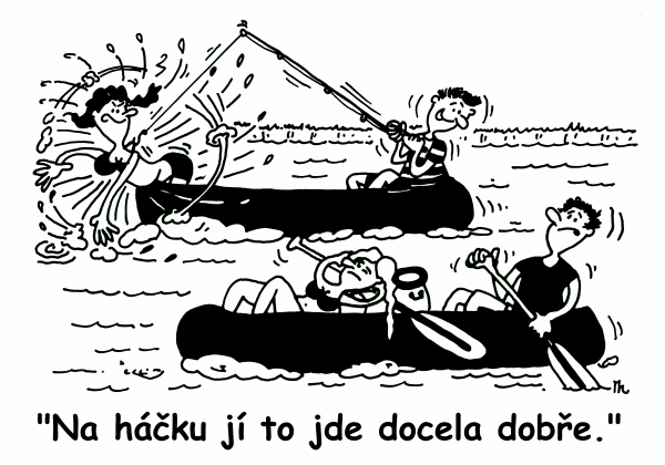 Na háčku jí to jde docela dobře.