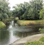 Soutok Lučiny (v pozadí snímku) a Ostravice (km 4,6)