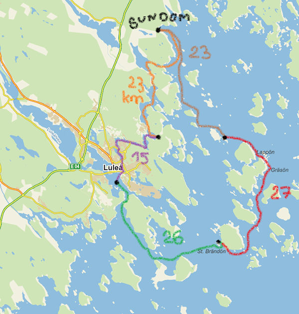 Švédsko - mapa cesty Švédsko - mapa cesty