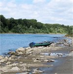 Salzach pod kamenným záhozem před městem Laufen 07/2026