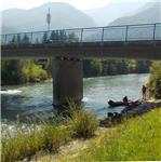 Silniční most v městečku Staudach 08/2025, 23 m3/s Hutte